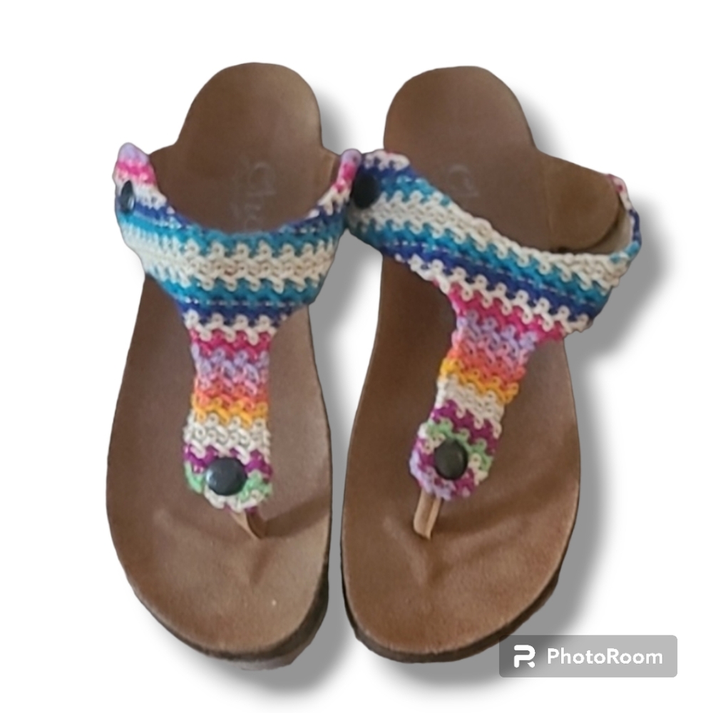Chula Multicolor Rainbow Strap Sandals